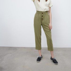 Zara Khaki Paperbag Pants M